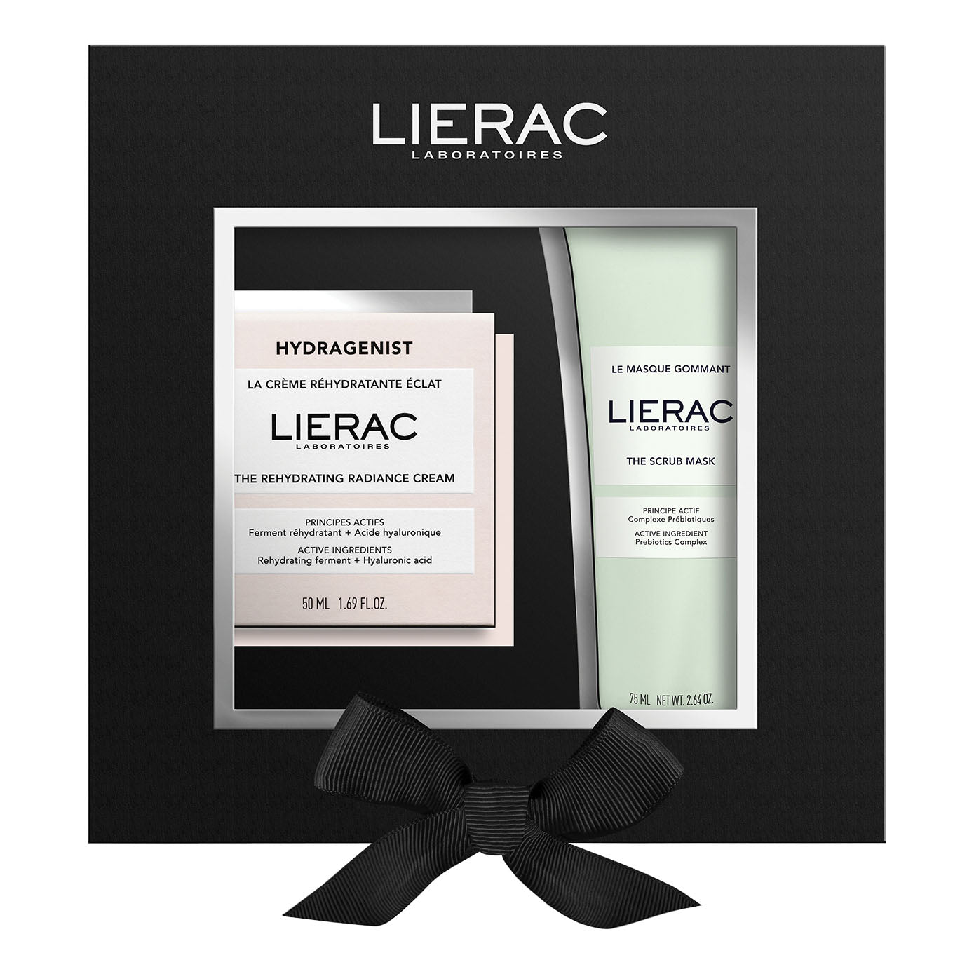 Lierac Hydragenist Cofanetto Idea Regalo Set - Crema Reidratante Illuminante Viso 50ml + Maschera Esfoliante 75ml