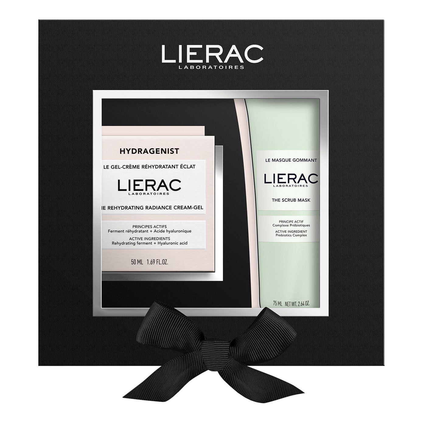 Lierac Hydragenist Cofanetto Idea Regalo Set - Gel-Crema Reidratante Illuminante Viso 50ml + Maschera Esfoliante 75ml