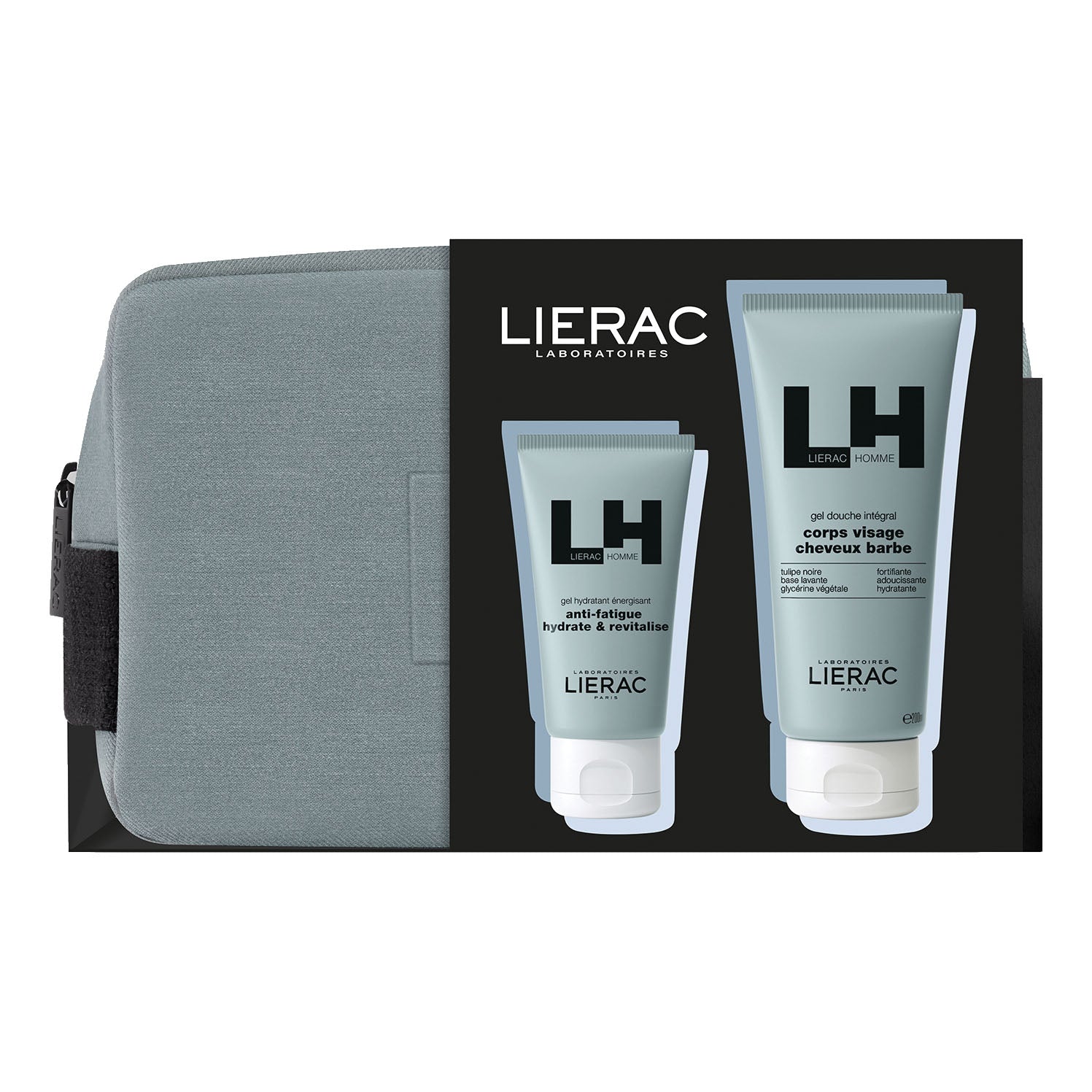 Lierac Home Cofanetto Idea Regalo Trousse - Gel Idratante Energizzante 50ml + Gel Doccia Energizzante 200ml + Pochette in Regalo