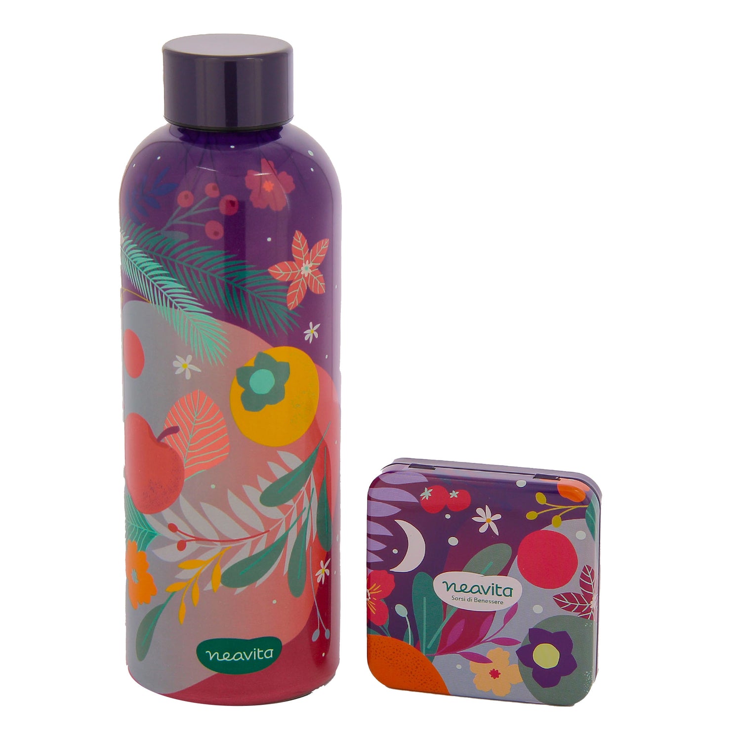 Neavita Cofanetto All Day Is Tisana Small Tin 4 Filtri Bio + Bottiglia Thermos 500ml