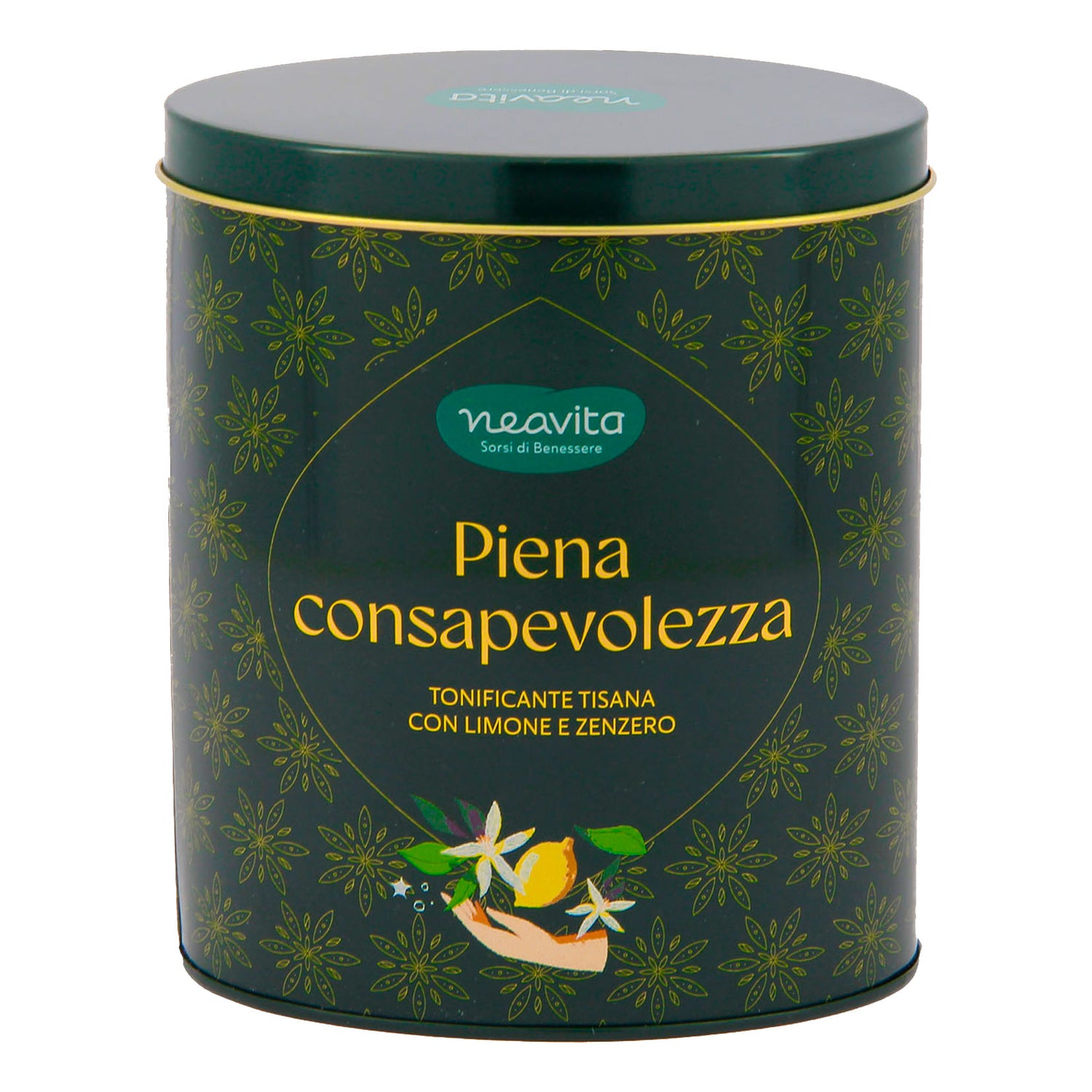Neavita Infusi E Tisane Mindful Tea Oval Tin Verde Piena Consapevolezza 12 Filtroscrigno