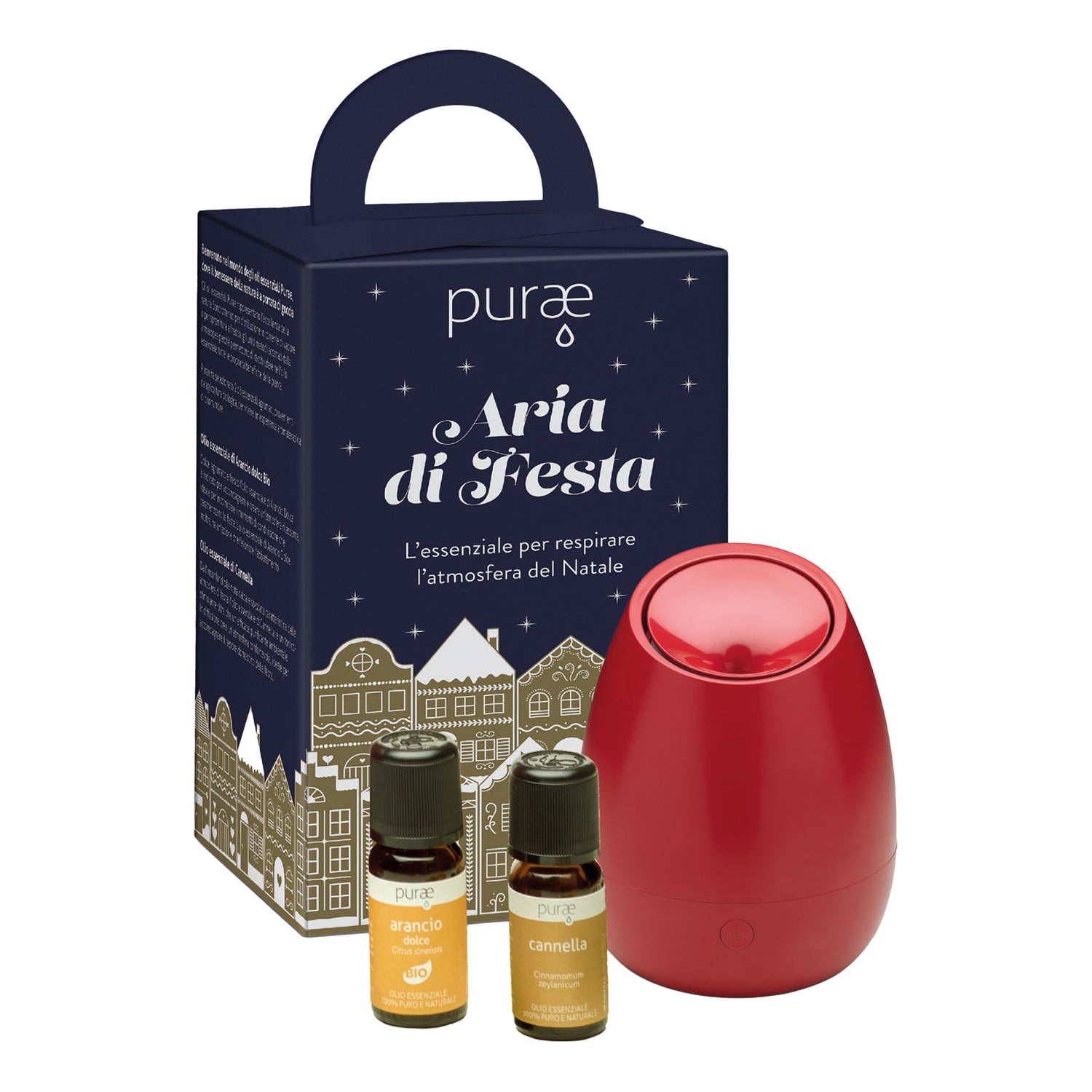 Purae Kit Aria Di Festa Diffusore A Ultrasuoni Bloom Holly + 2 Oli Essenziali 5ml