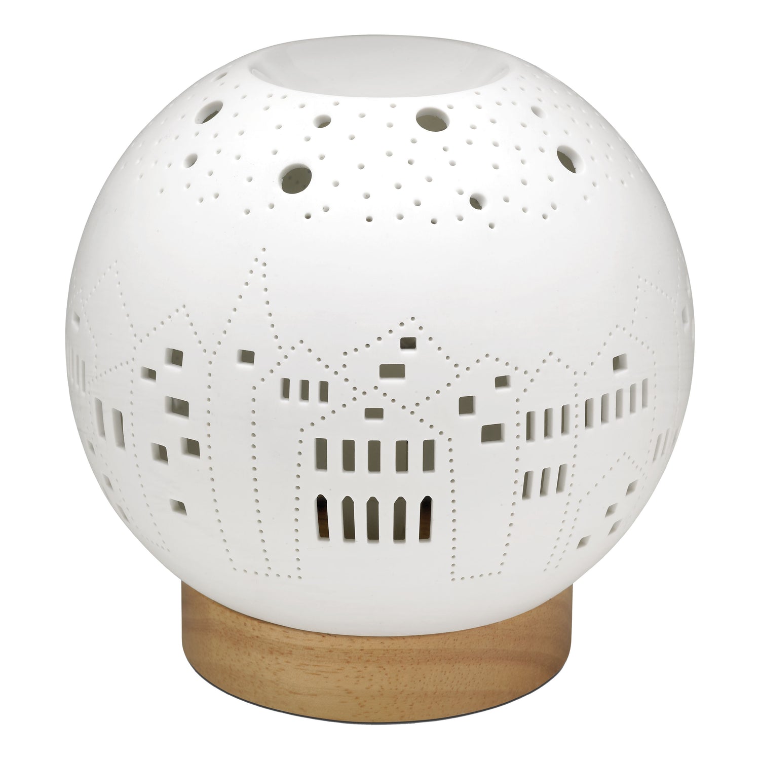 Nasoterapia Diffusore Elettrico Per Oli Essenziali In Ceramica E Lampada - Fiocco Di Neve