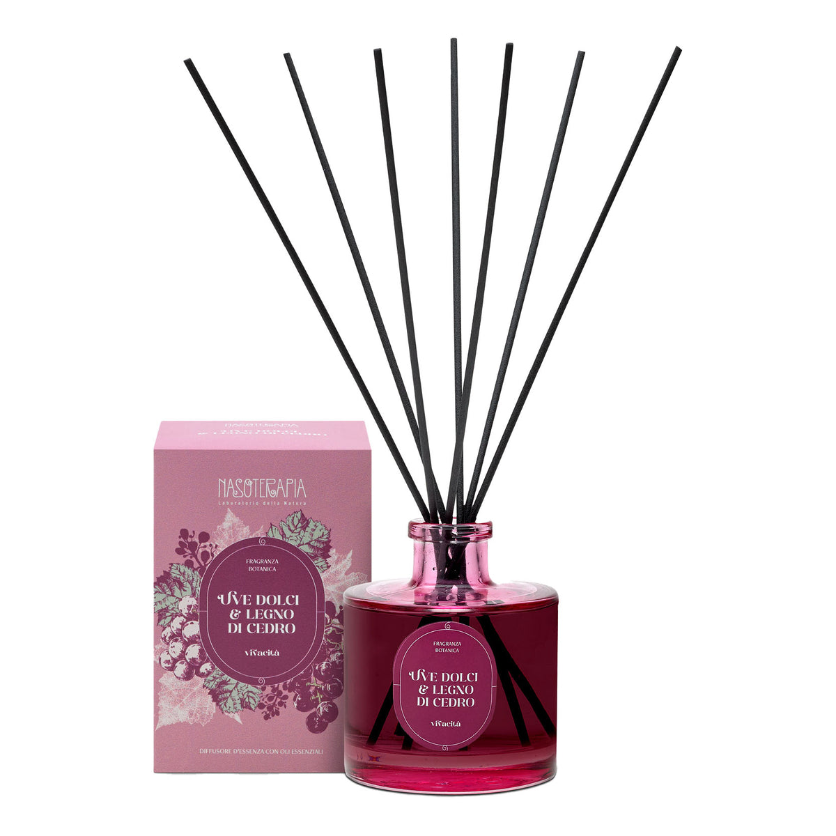 Nasoterapia Diffusore Di Essenze A Bastoncini Uve Dolci E Legno Di Cedro 200ml  