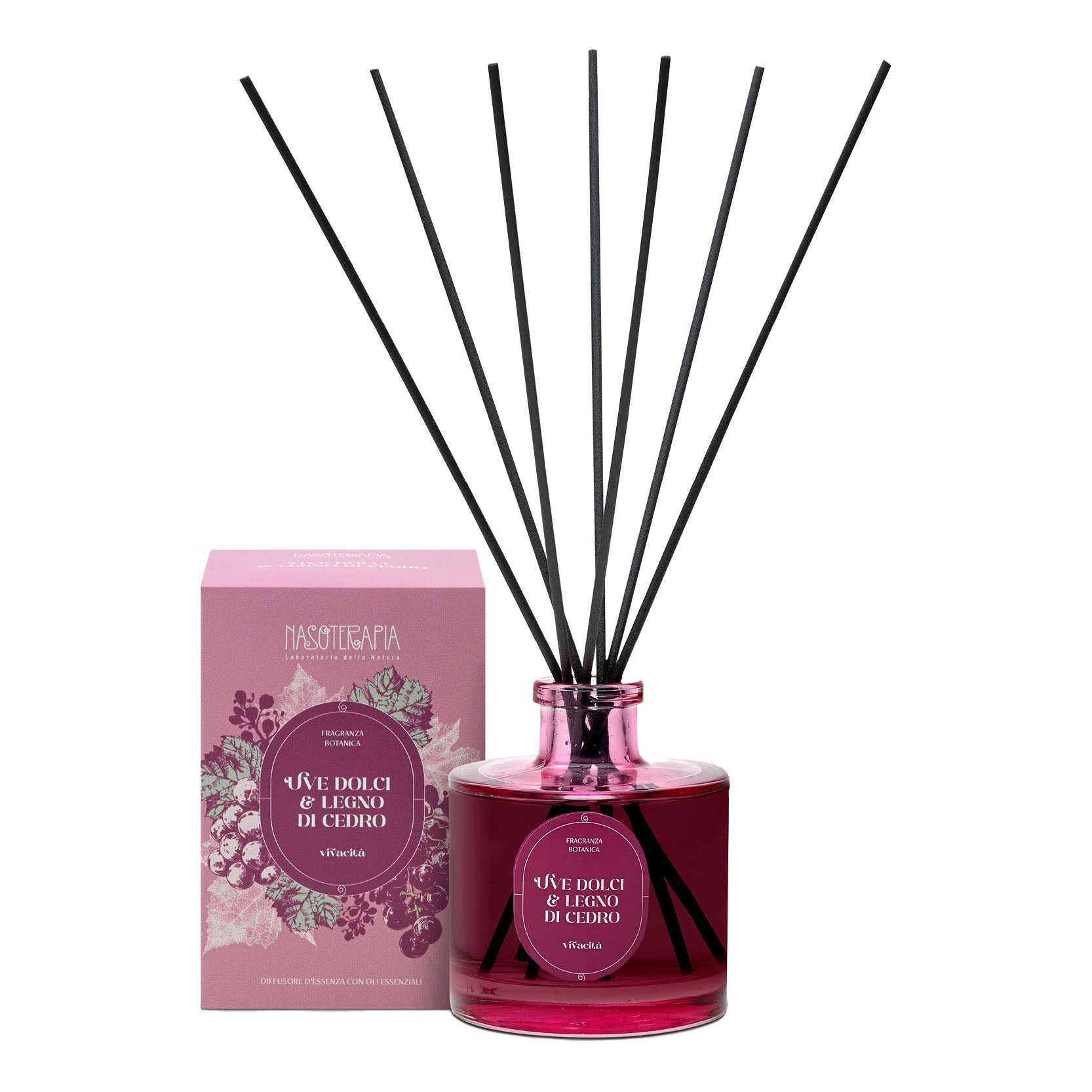Nasoterapia Diffusore Di Essenze A Bastoncini Uve Dolci E Legno Di Cedro 200ml
