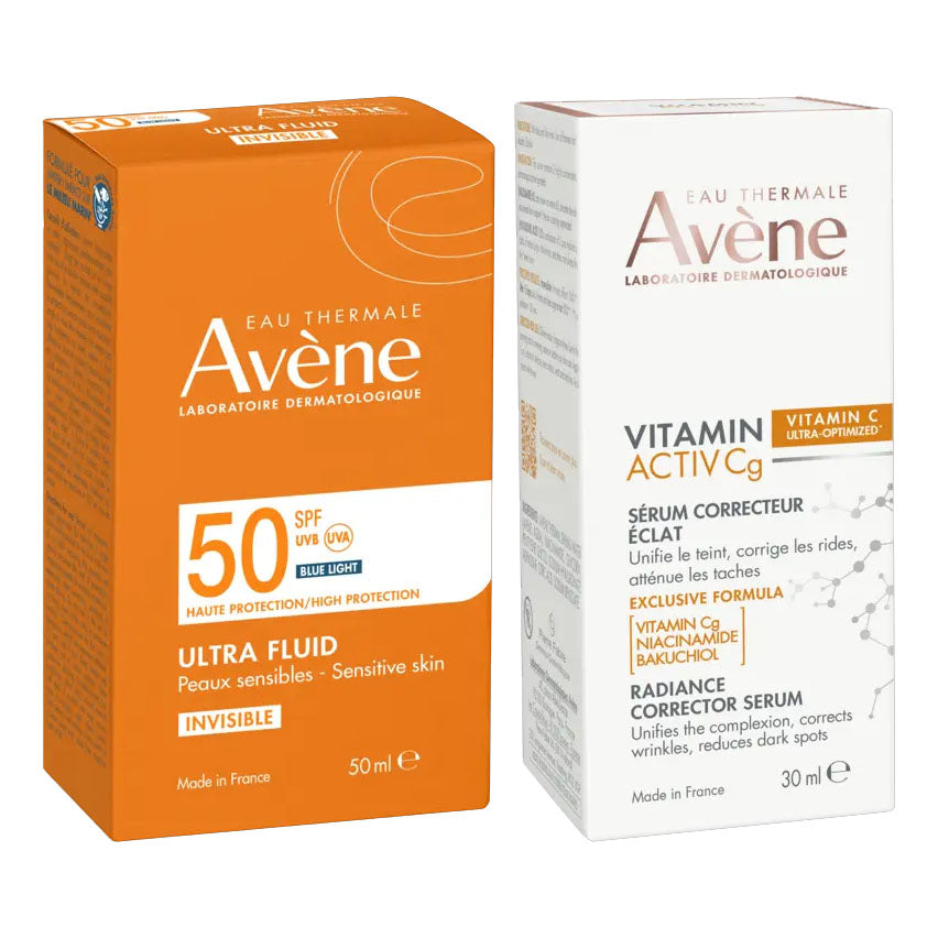 Avene Solari Ultra Fluid Perfezionatore Spf 50+ Protezione Molto Alta Colorata 50ml + Vitamin Activ Cg Siero 10ml Omaggio