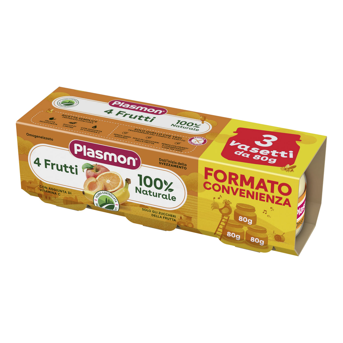 PLASMON OMOG 4 FRUTTI 3PZ 80G  