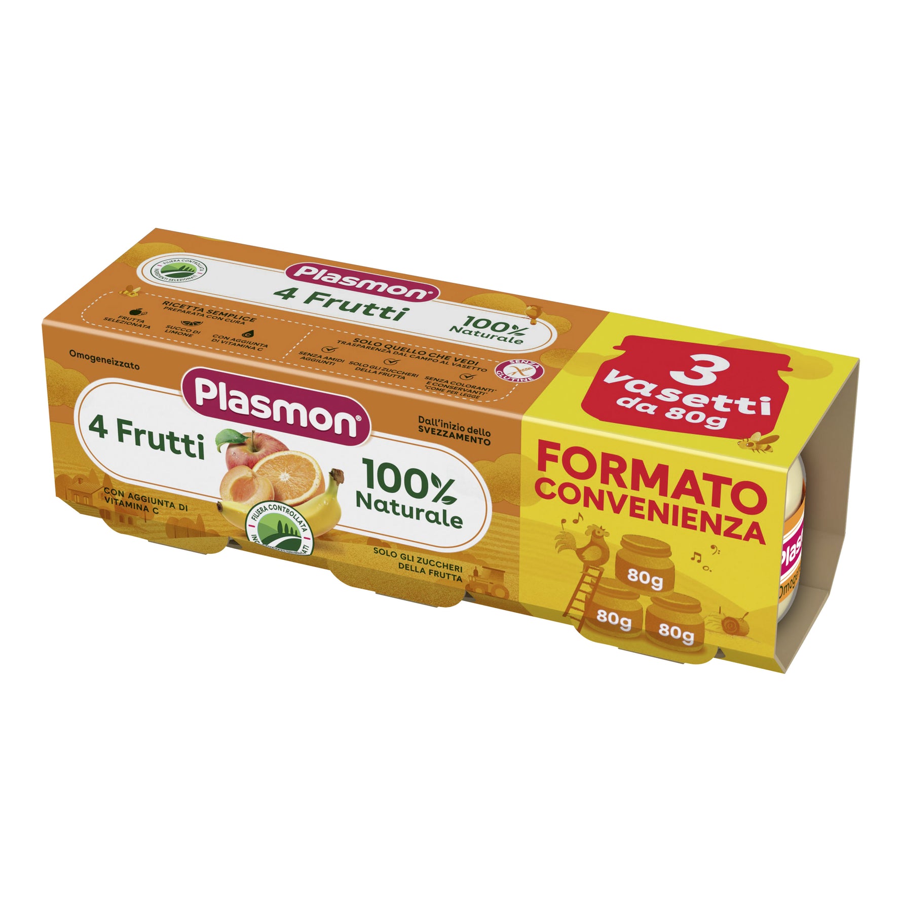 PLASMON OMOG 4 FRUTTI 3PZ 80G
