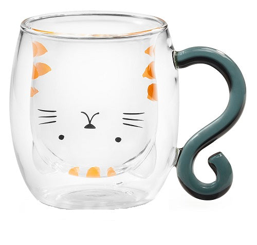 Neavita Mug In Vetro Borosilicato Doppia Parete Tea & Friends - Kitty