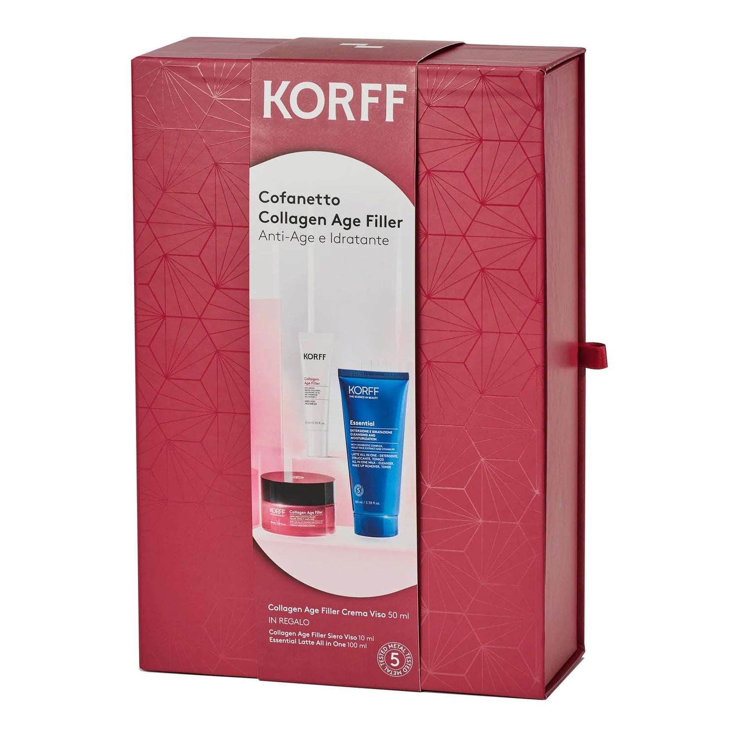 Korff Cofanetto Idea Regalo Collagen Age Filler Crema Viso + Siero Viso + Detergente Struccante