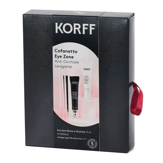 Korff Cofanetto Idea Regalo Eye Zone - Borse Occhiaie Contorno Occhi + Collagen Age Filler Siero Viso