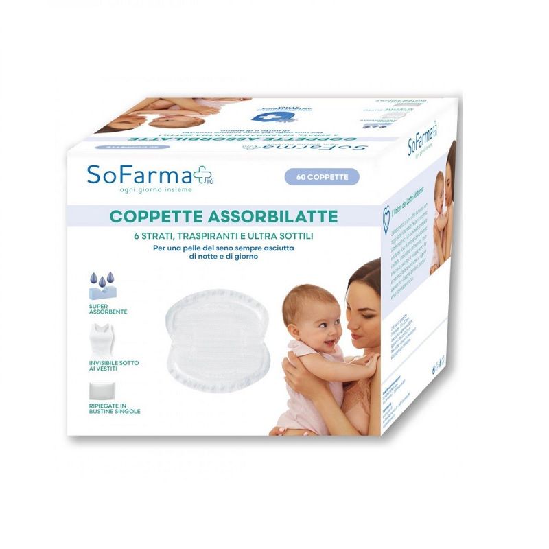 Coppette assorbilatte Sofarma+ 60 pezzi
