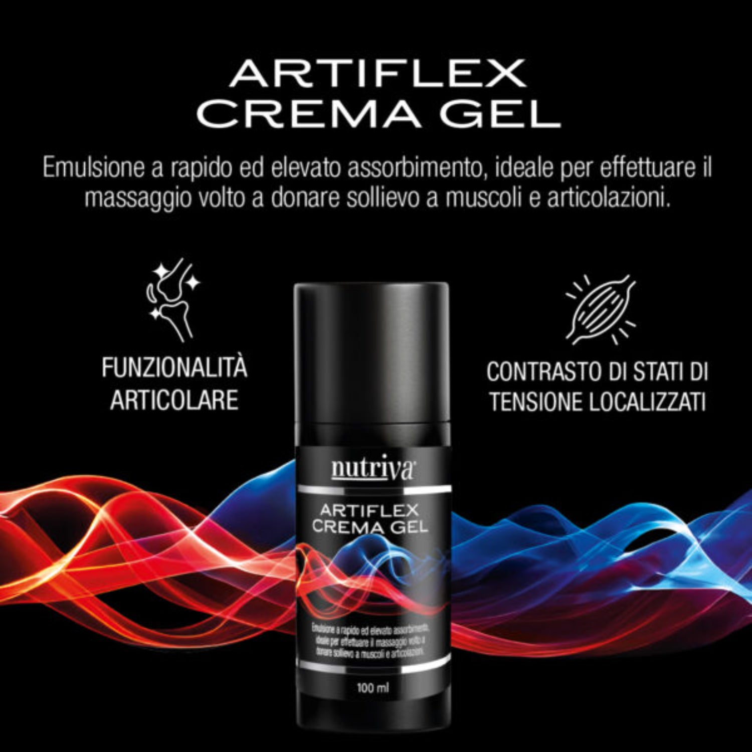 Nutriva Artiflex Crema Gel | Gel Muscoli Articolazioni Arnica Boswellia Menta | 100ml 2
