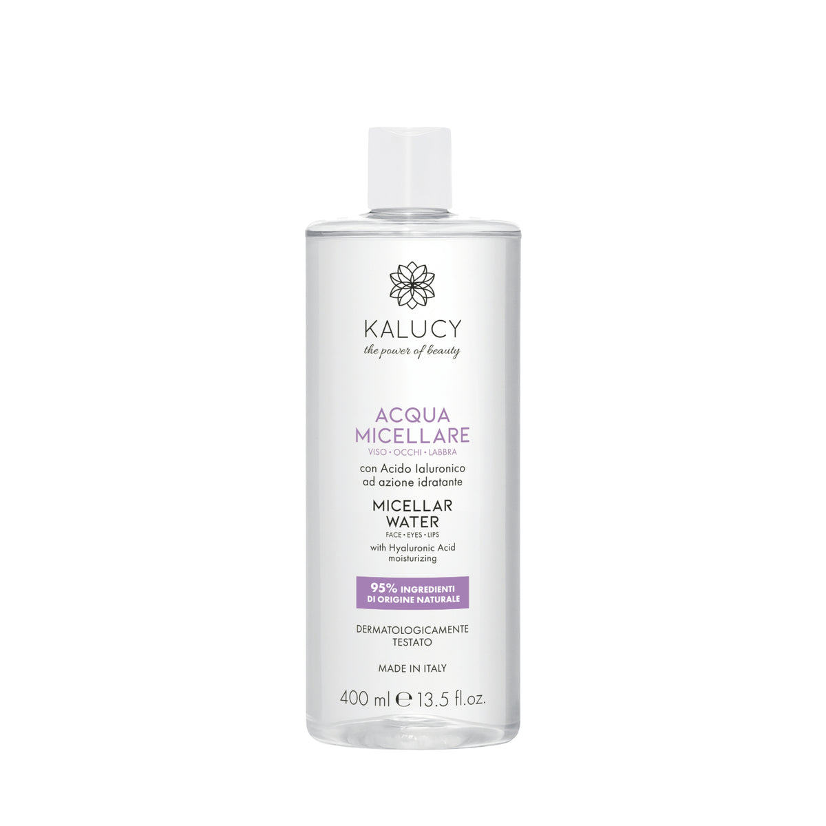 Kalucy Acqua Micellare 95% naturale con acido ialuronico 400 ml