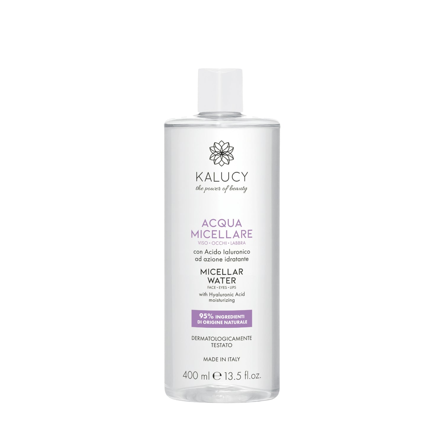 Kalucy Acqua Micellare 95% naturale con acido ialuronico 400 ml