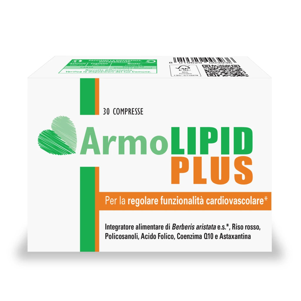 Armolipid Plus | Integratore Colesterolo con Monacolina K e Berberina | 30 Compresse