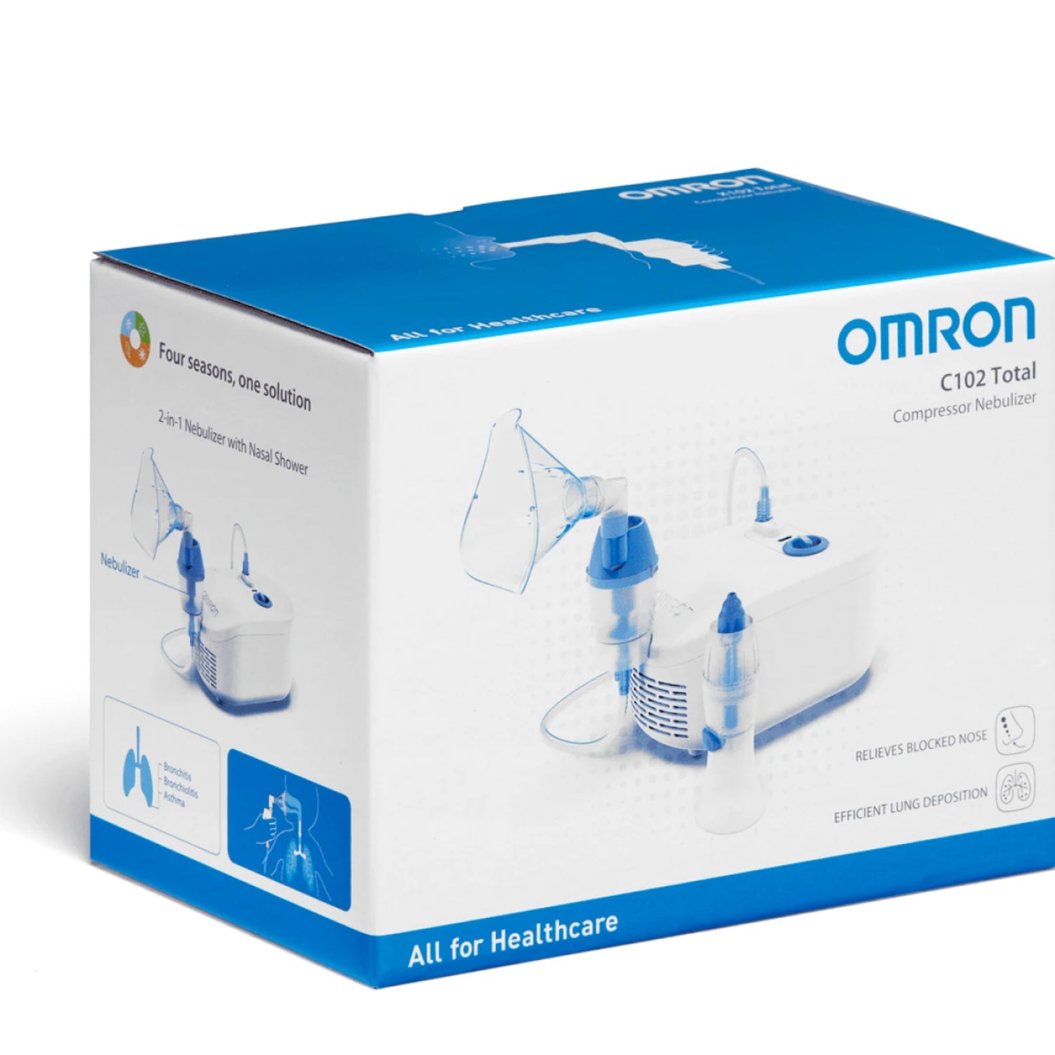Omron C102 Total | Nebulizzatore con Doccia Nasale 2in1 | 1 Pezzo