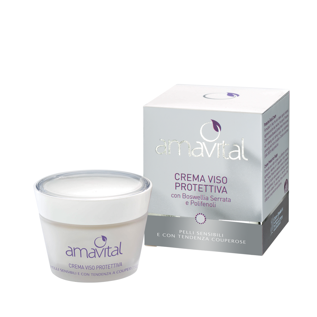 Amavital Crema Viso Protettiva | Lenitiva Pelle Sensibile | 50 ml
