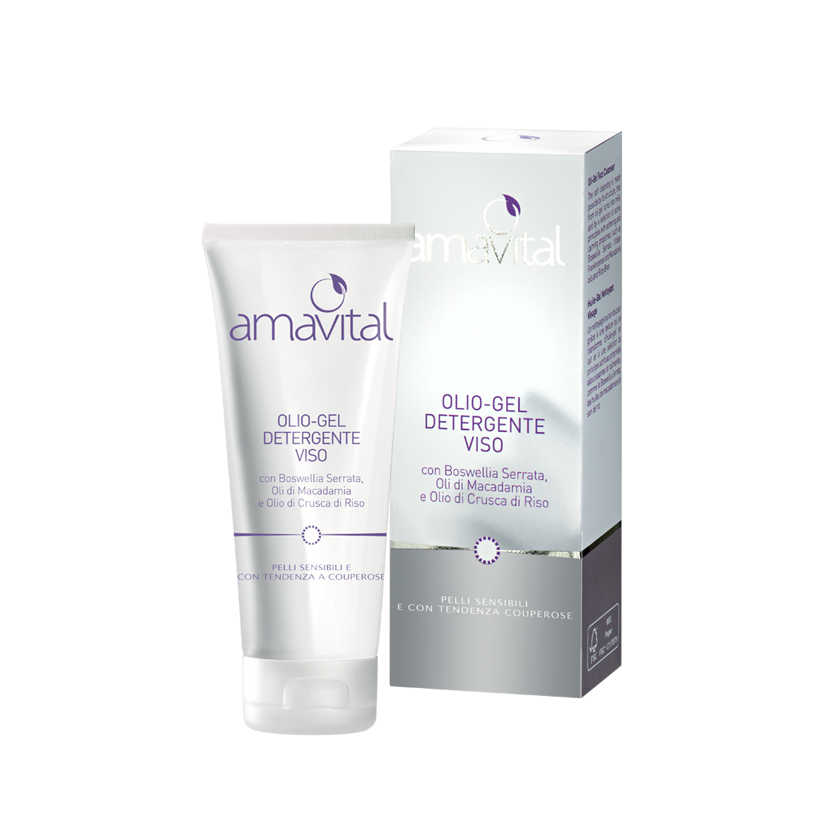 Amavital Olio-Gel Detergente Viso | Pelli Sensibili | 100 ml
