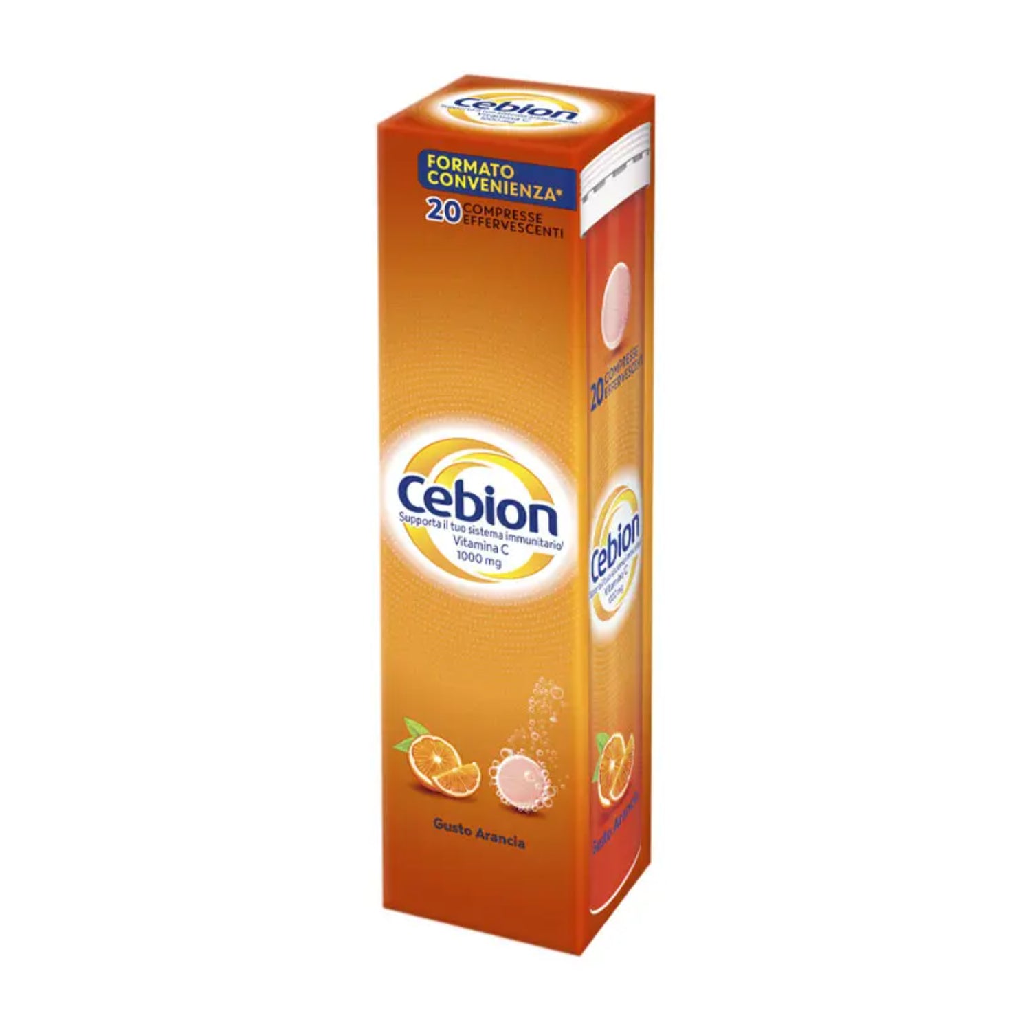Cebion | Vitamina C Gusto Arancia Formato Convenienza | 20 Compresse Effervescenti
