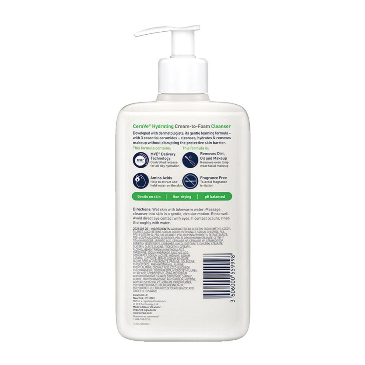 CeraVe | Detergente Crema-Schiuma Idratante Pelle da Normale a Secca | 236ml 3 