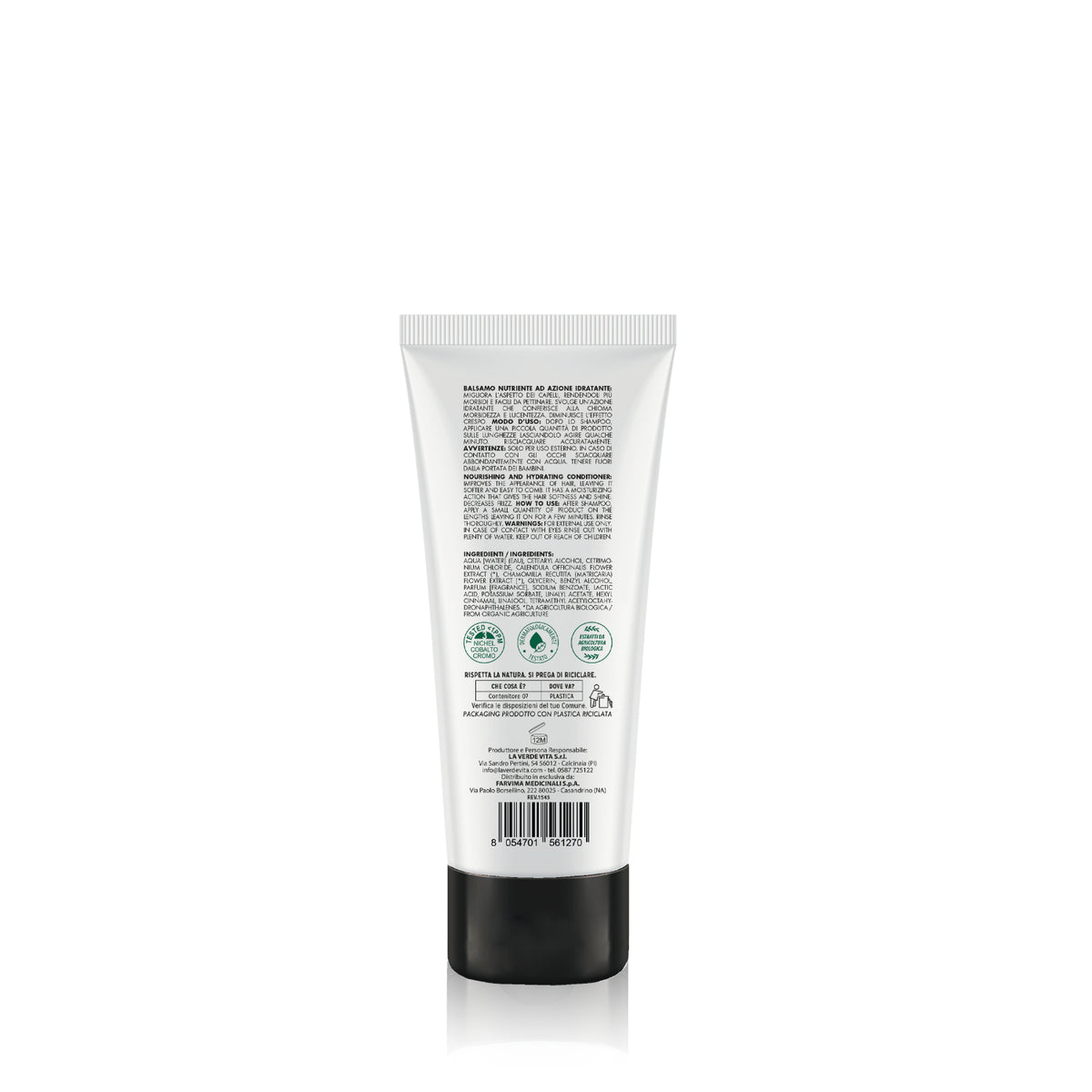 Kalucy Balsamo Nutriente 250 ml retro con modo d’uso e INCI