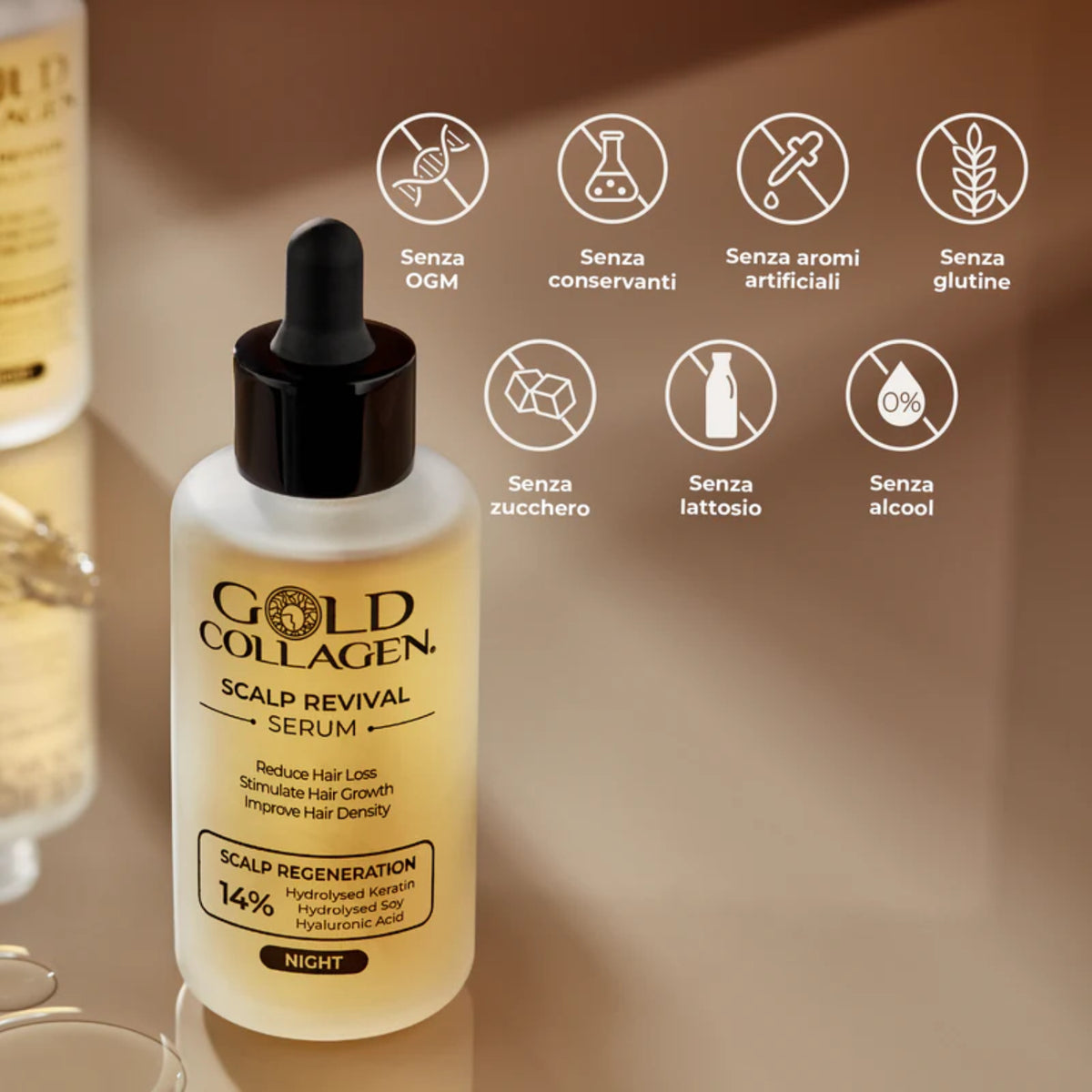 Gold Collagen Scalp Revival Serum | Siero Cuoio Capelluto Follicoli | 1 Pezzo 4 