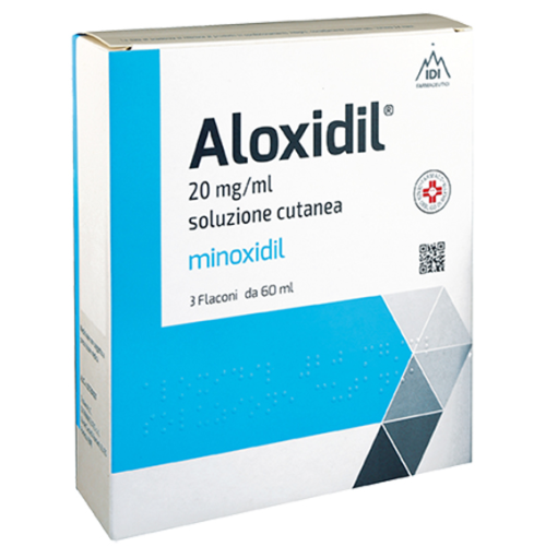 Aloxidil 20 mg/ml soluzione Minoxidil 2% 3 flaconi 60 ml
