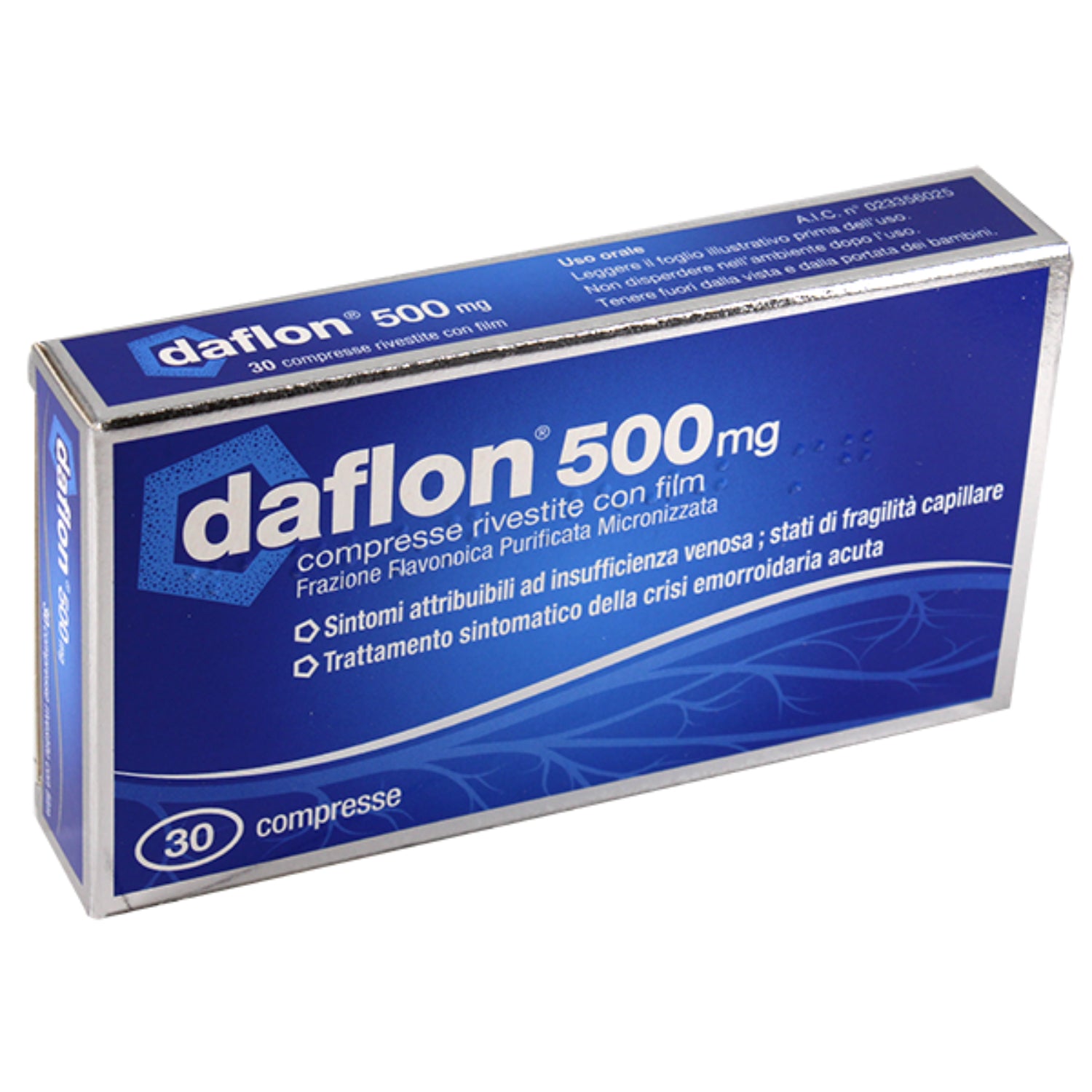 Daflon 500mg | Farmaco Insufficienza Venosa ed Emorroidi | 30 Compresse
