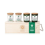 Himalaya Cofanetto 4 Candele Wine | Cera Soia Naturale Box Legno | 4x75 g  
