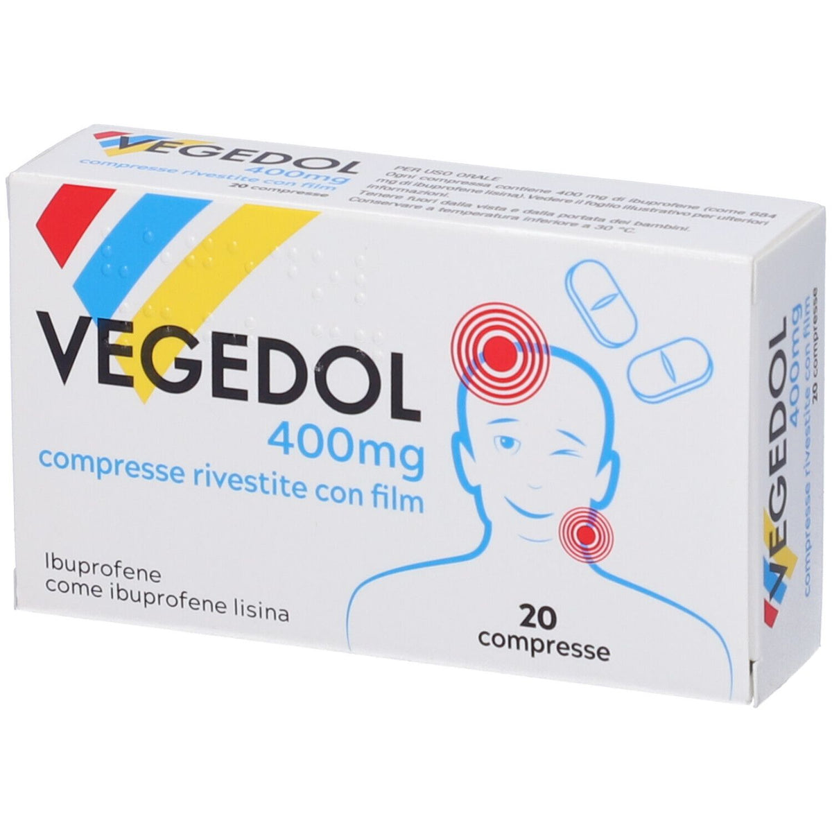 Vegedol 400 mg | Farmaco Analgesico Antinfiammatorio | 20 Compresse  