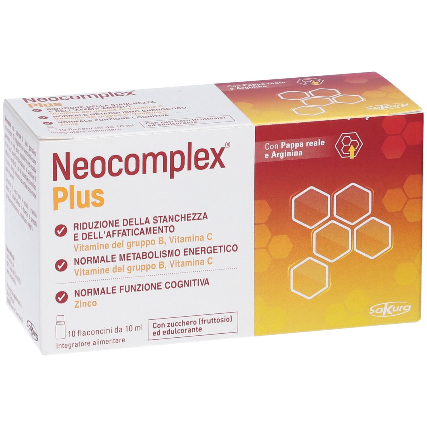 Neocomplex Plus | Integratore Energizzante Amminoacidi Vitamine B | 10 Flaconcini 10ml
