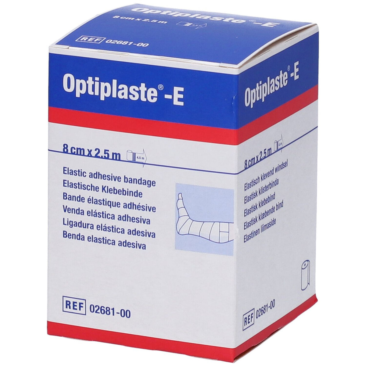 Optiplaste Benda Elastica Adesiva | Sostegno | 8 cm x 2,5 m  