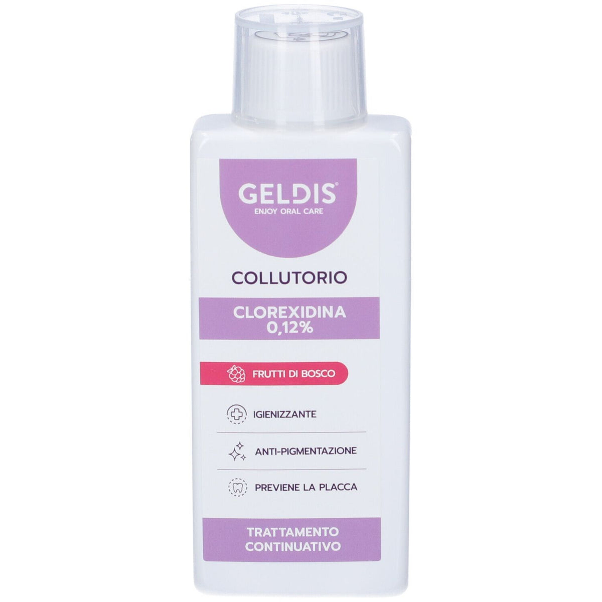 Geldis Collutorio Clorexidina 0,12% | Frutti di Bosco | 200 ml  