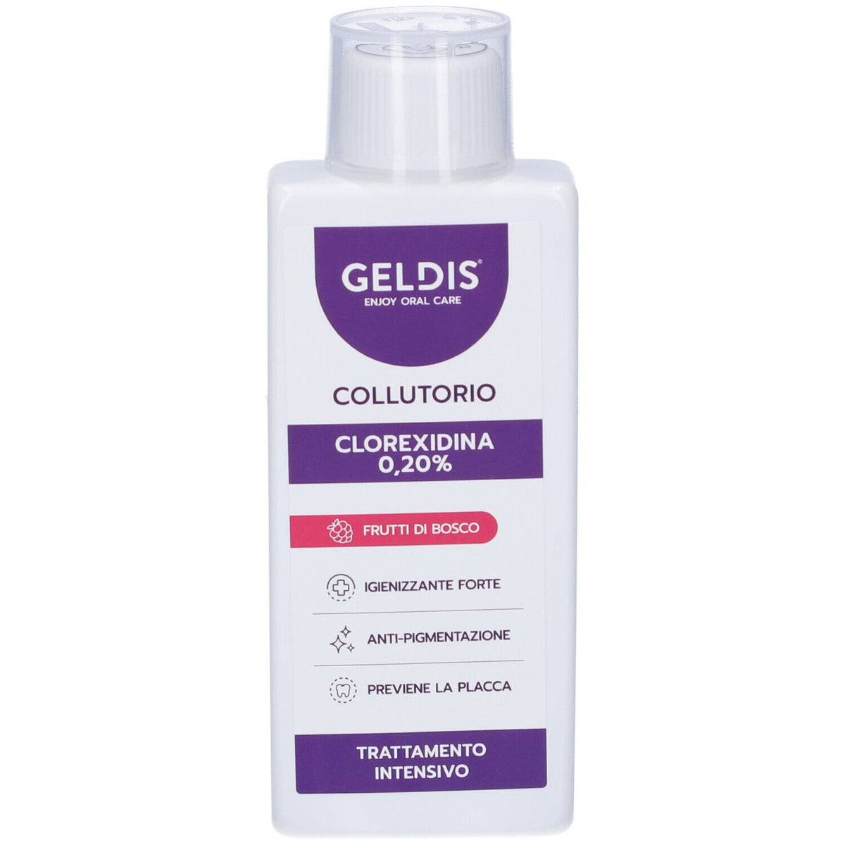 Geldis Collutorio Clorexidina 0,20% | Frutti di Bosco | 200 ml
