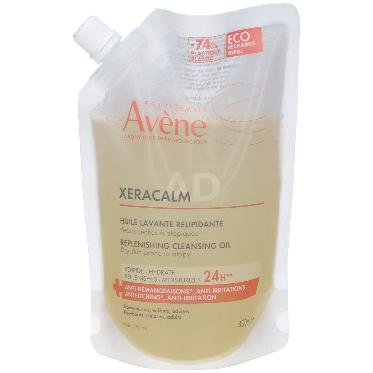 Avene Xeralcalm AD Olio Detergente | Anti-Prurito | Ricarica 400 ml