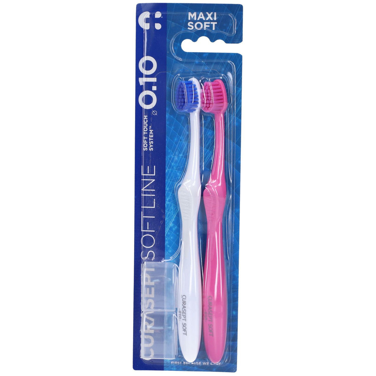 Curasept Softline Bi-Pack | Spazzolino Maxi Soft 0.10 | 2 Pezzi  