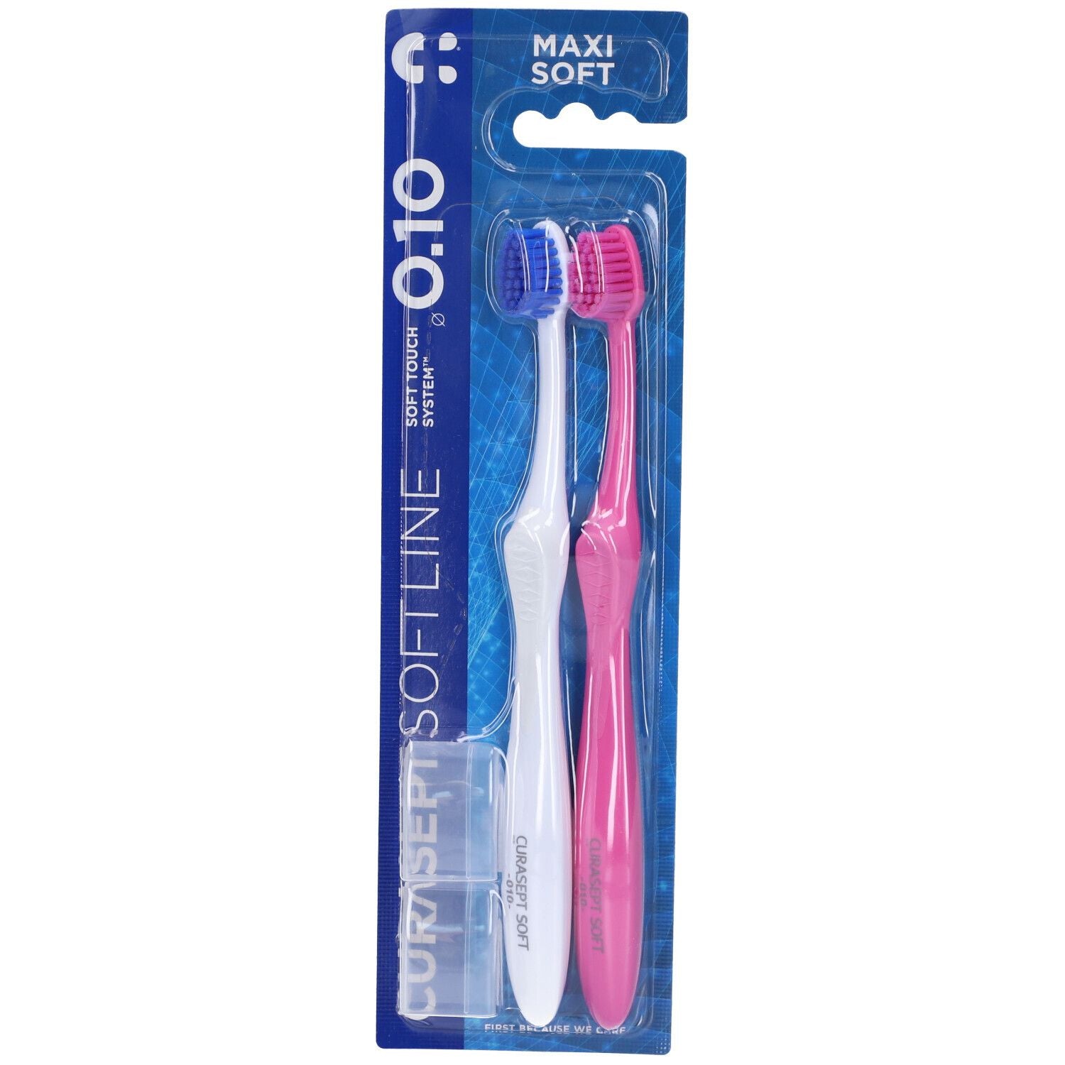 Curasept Softline Bi-Pack | Spazzolino Maxi Soft 0.10 | 2 Pezzi
