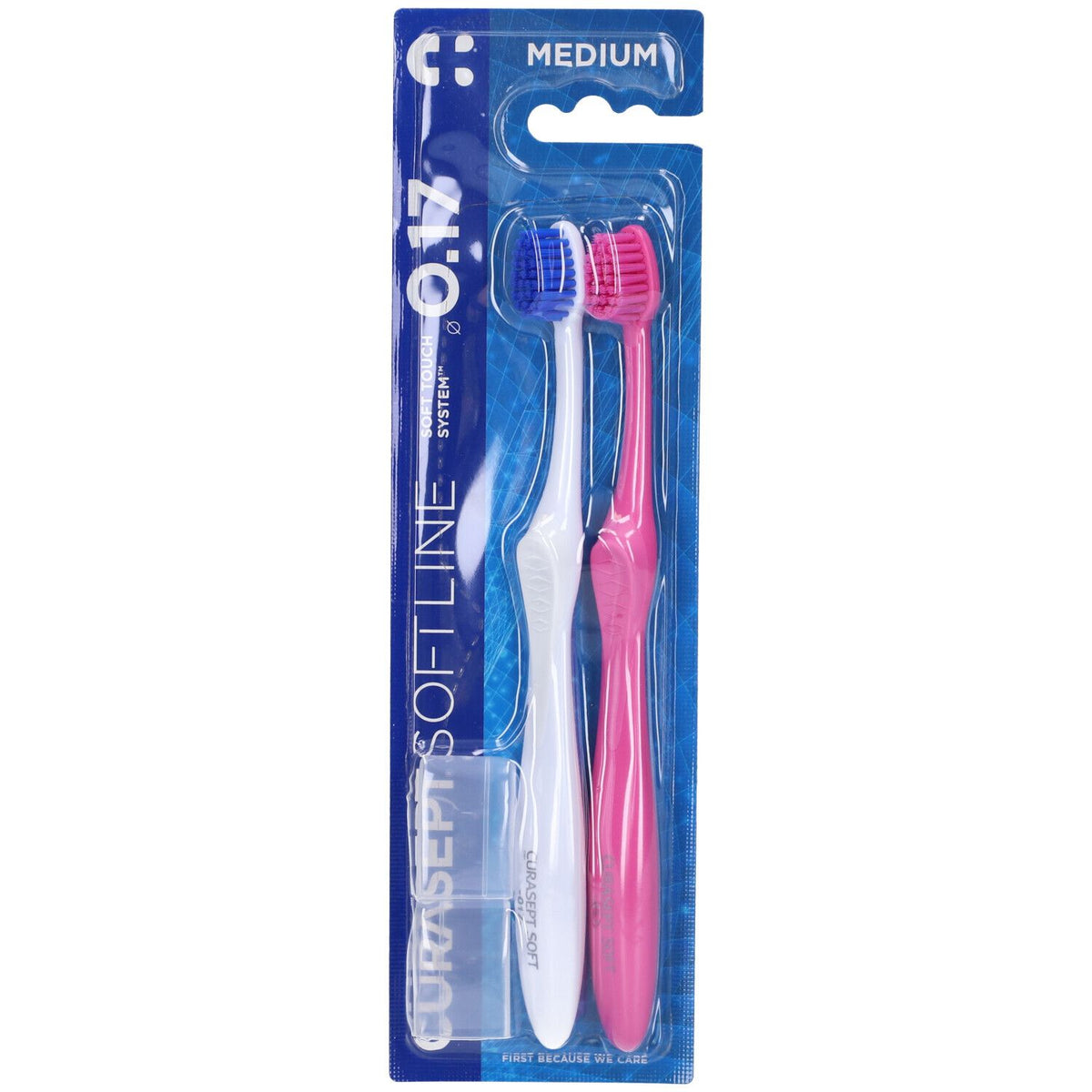 Curasept Softline Bi-Pack | Spazzolino Medium 0.17 | 2 Pezzi  