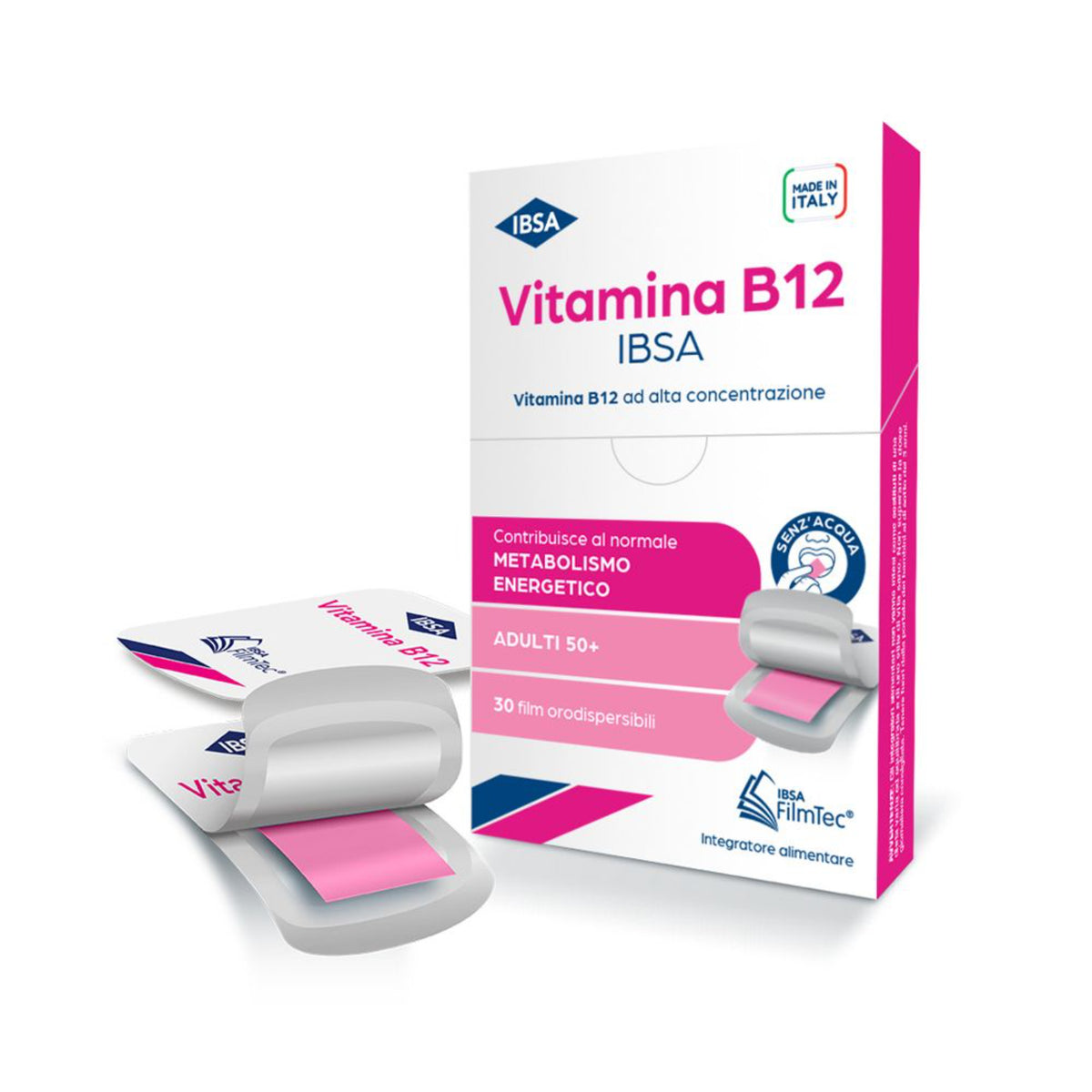 Vitamina B12 IBSA | Integratore Energia Sistema Nervoso | 30 Film  
