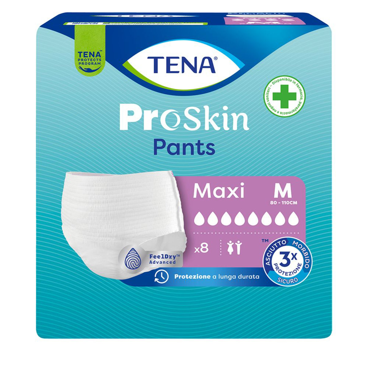 TENA ProSkin Pants Maxi M | Mutandine Assorbenti | 8 Pezzi  