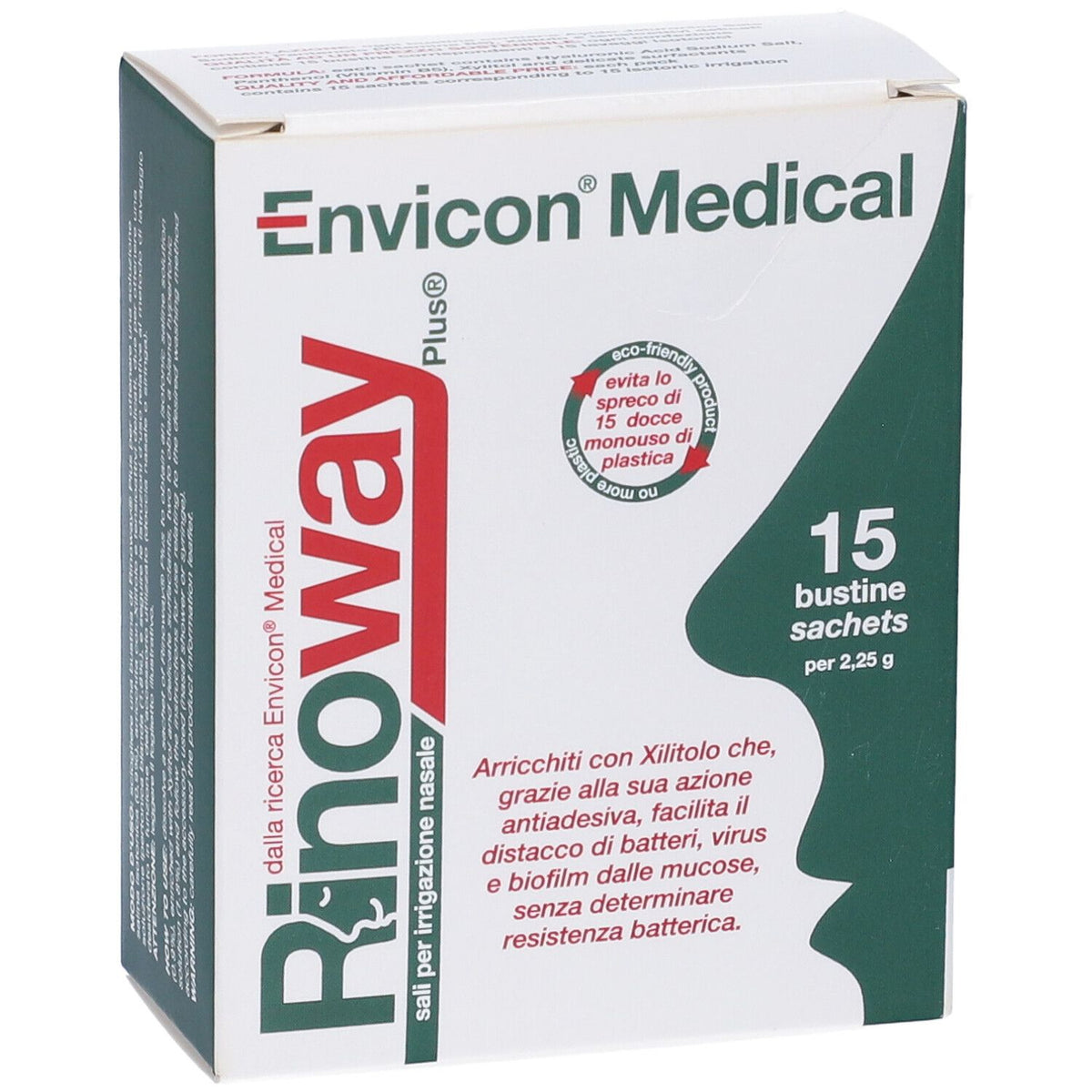 Rinoway Plus | Sali Nasali Isotonici e Ipertonici con Xilitolo | 15 Bustine  