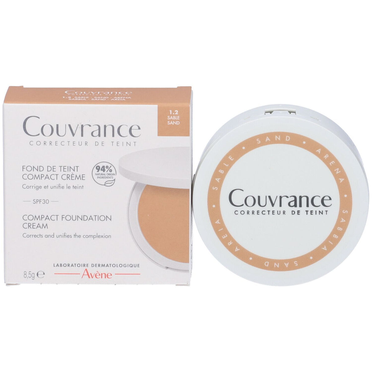 Avene Couvrance Fondotinta Compatto | Crema 1.2 Sabbia | 8,5 g  