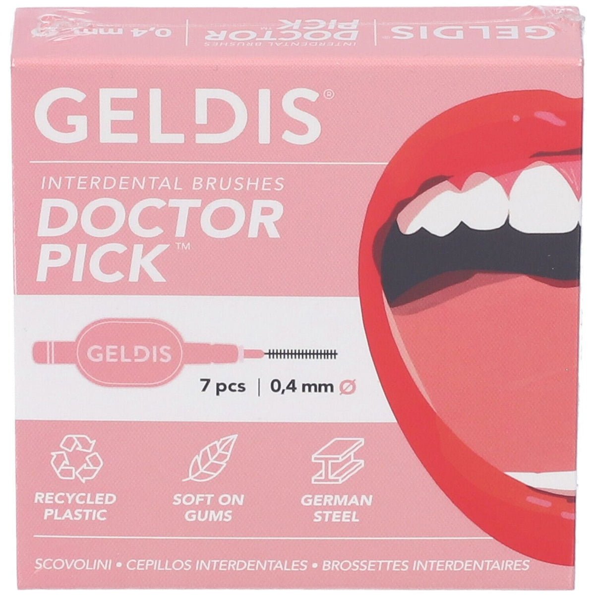 Geldis Doctor Pick Scovolino | Pulizia Interdentale 0,4 mm | 7 Pezzi  