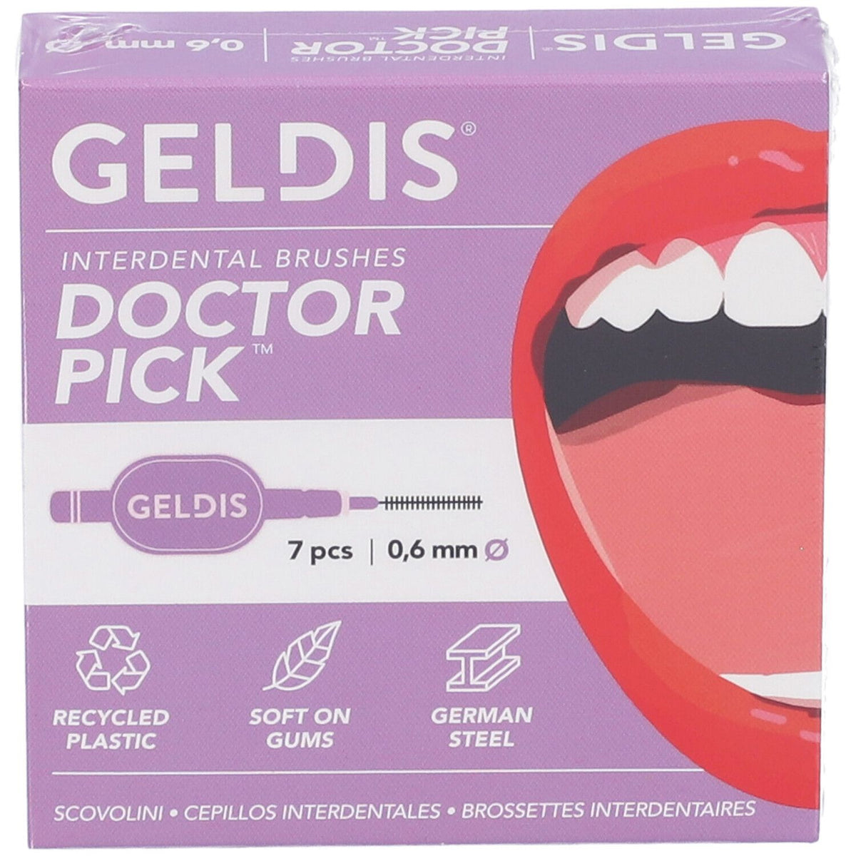 Geldis Doctor Pick | Scovolino Interdentale 0,6 mm | 7 Pezzi  
