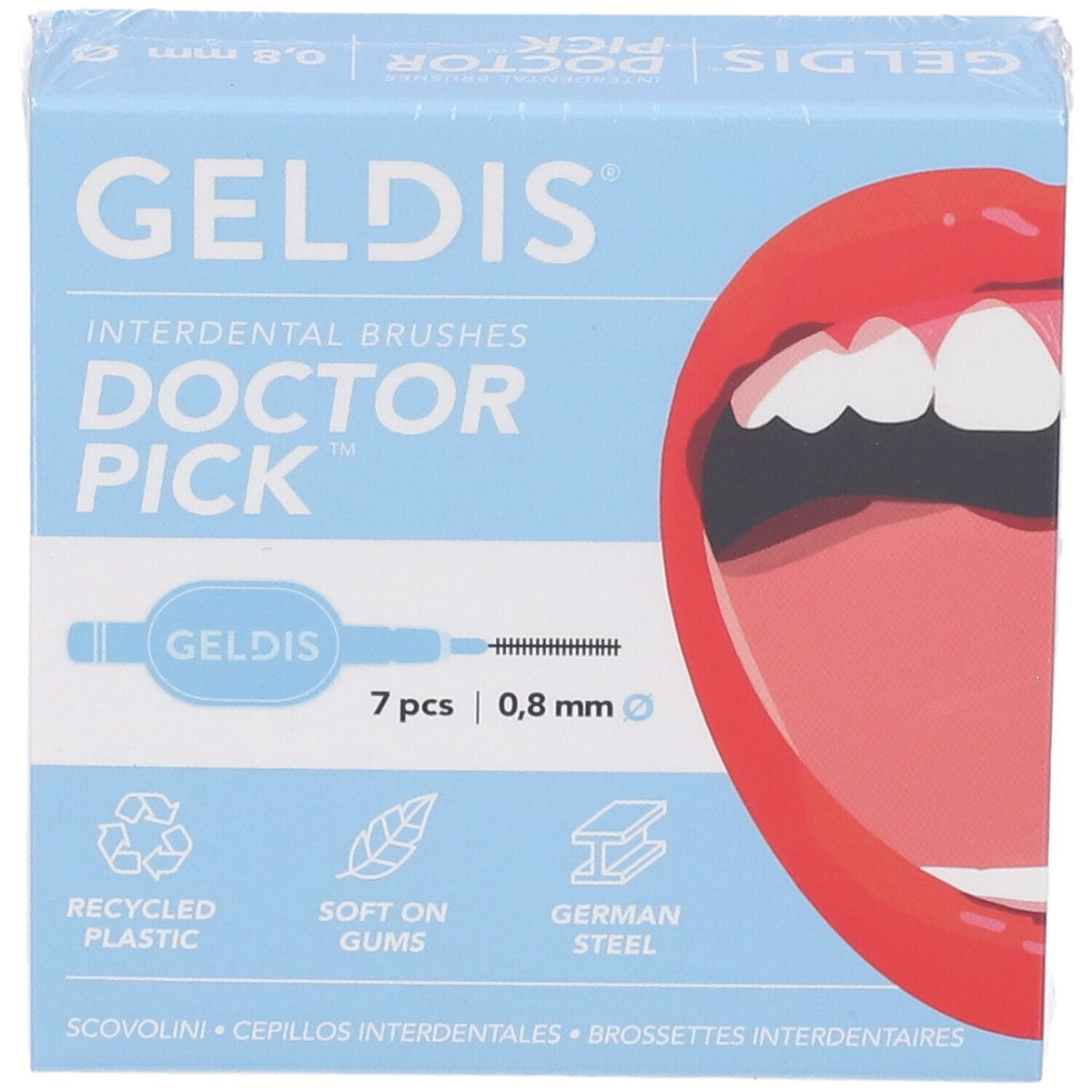 Geldis Doctor Pick | Scovolini Interdentali 0.8 mm | 7 Pezzi  