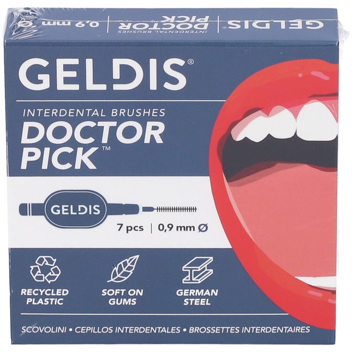 Geldis Doctor Pick Scovolino | Pulizia Interdentale 0,9 mm | 7 Pezzi  