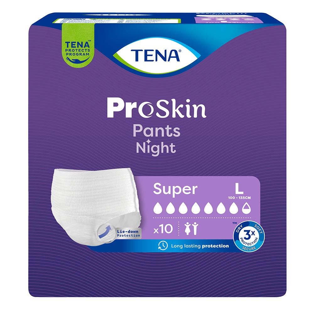 Tena ProSkin Pants Night Super L | Assorbenti Notte | 10 Pezzi
