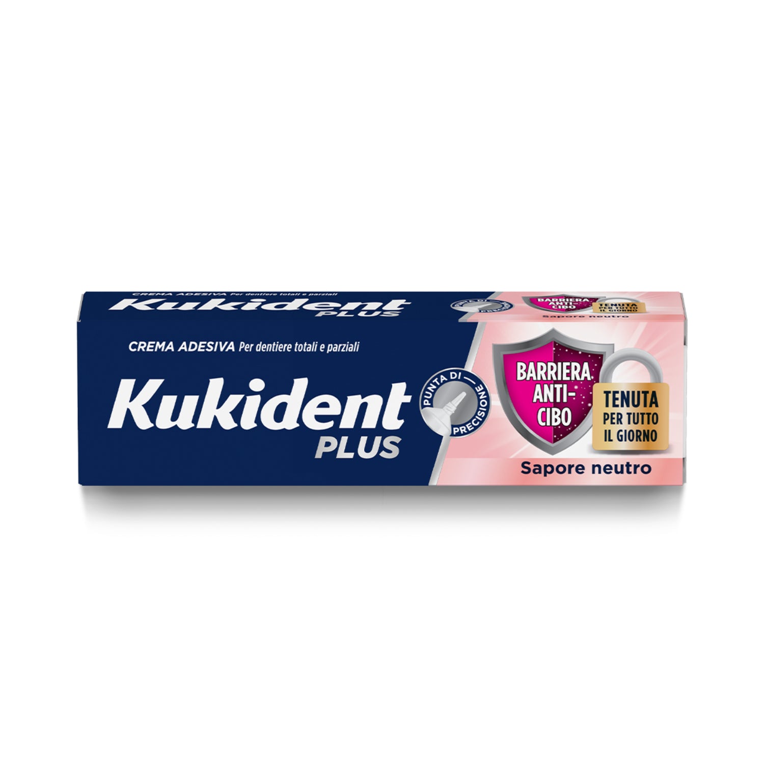 Kukident Plus Barriera Anti-Cibo | Crema Adesiva Dentiera Tenuta Forte Neutro | 40g
