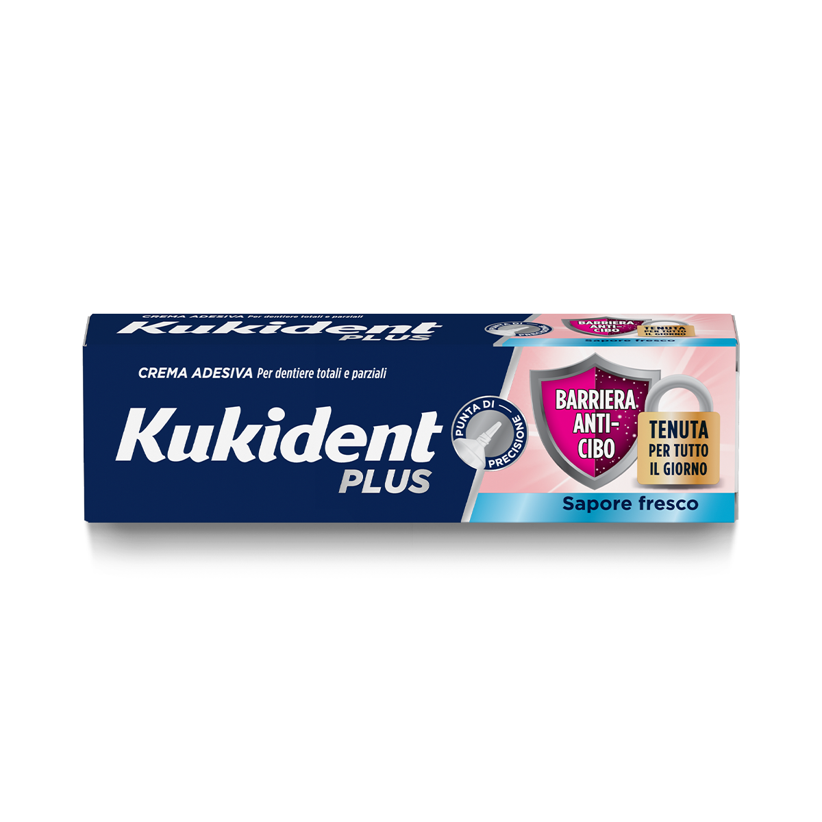 Kukident Plus Barriera Anti-Cibo Fresco | Crema Adesiva Dentiera Tenuta Forte Menta | 40g